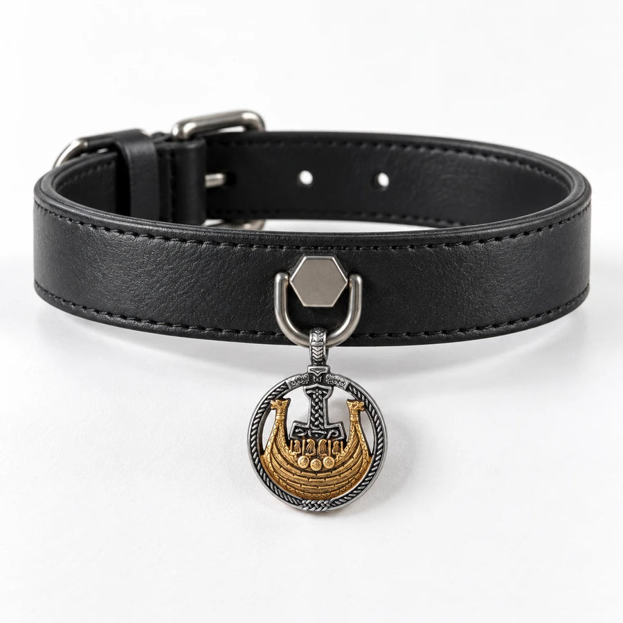 Valhalla collar and matching accessory on a white background.